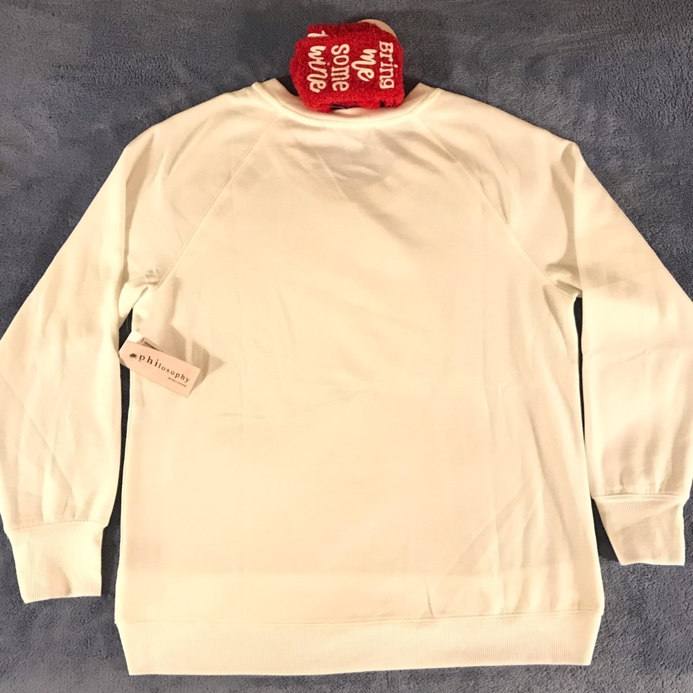 Philosophy Sweatshirt and Sock Gift Set Ivory/Red - Picture 2 of 16